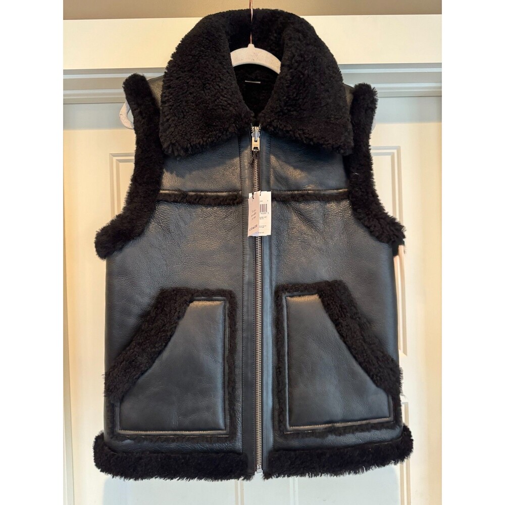 NWT Coach Reversible Shearling Womens  Vest size XS MSRP 1198$